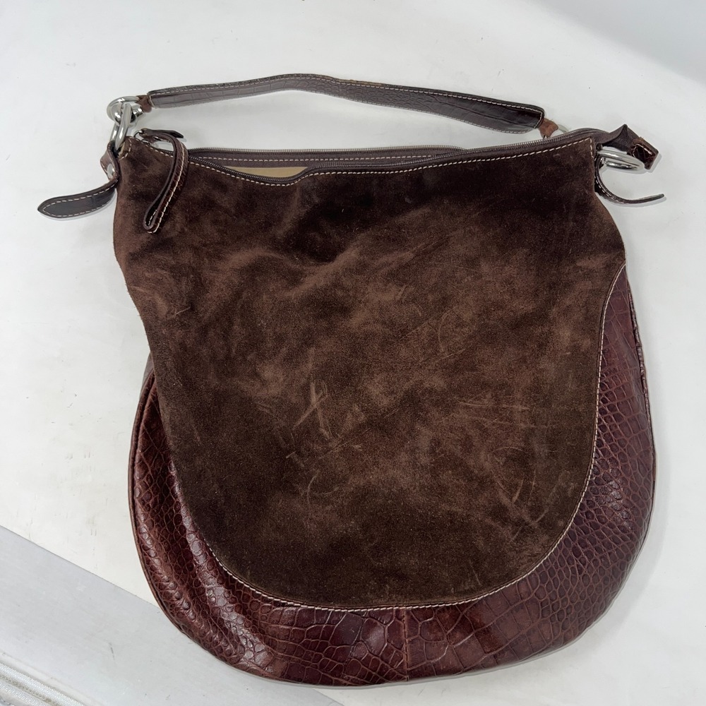 Giudit Vintage Brown Suede Leather Purse Handbag Made In Italy ***